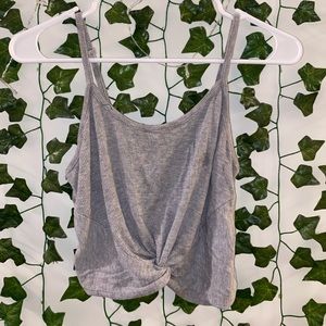 Soft Gray Tank With Tie On The Front